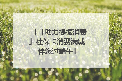 「助力提振消费」社保卡消费满减伴您过端午