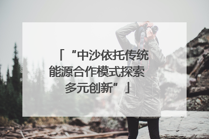 “中沙依托传统能源合作模式探索多元创新”