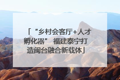 “乡村会客厅+人才孵化器” 福建泰宁打造闽台融合新载体