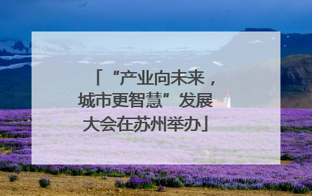 “产业向未来，城市更智慧”发展大会在苏州举办