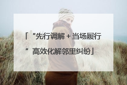 “先行调解＋当场履行”高效化解邻里纠纷