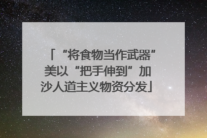 “将食物当作武器” 美以“把手伸到”加沙人道主义物资分发