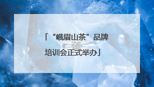 “峨眉山茶”品牌培训会正式举办