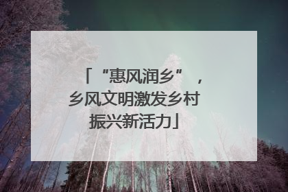 “惠风润乡”，乡风文明激发乡村振兴新活力