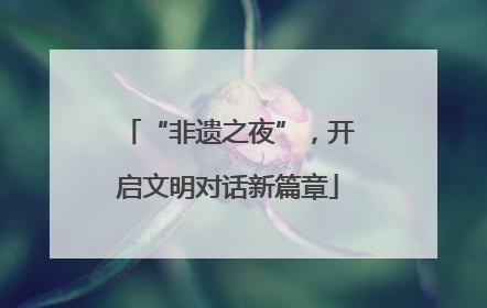“非遗之夜”，开启文明对话新篇章