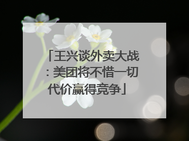 王兴谈外卖大战：美团将不惜一切代价赢得竞争