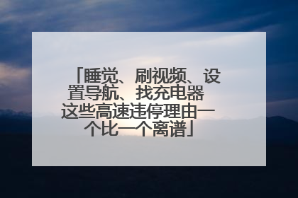 睡觉、刷视频、设置导航、找充电器 这些高速违停理由一个比一个离谱