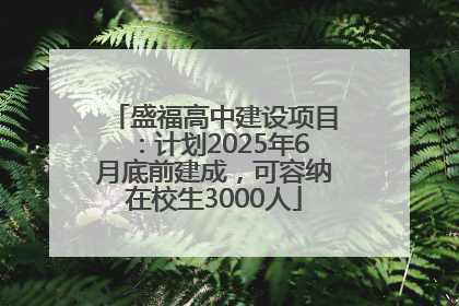 盛福高中建设项目：计划2025年6月底前建成，可容纳在校生3000人