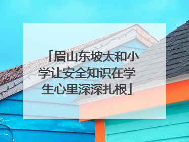 眉山东坡太和小学让安全知识在学生心里深深扎根