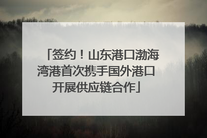 签约！山东港口渤海湾港首次携手国外港口开展供应链合作