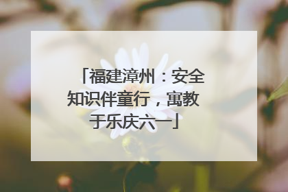 福建漳州：安全知识伴童行，寓教于乐庆六一