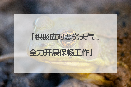 积极应对恶劣天气，全力开展保畅工作