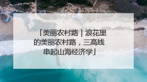 美丽农村路｜浪花里的美丽农村路，三高线串起山海经济学