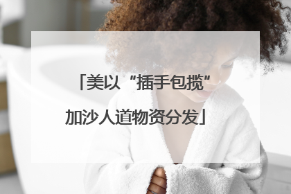美以“插手包揽”加沙人道物资分发