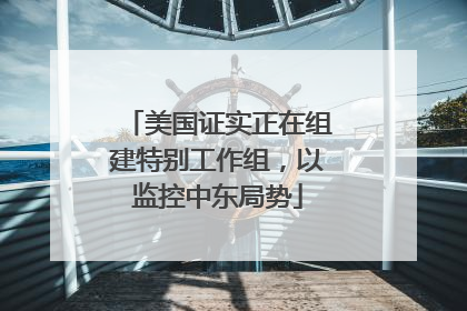 美国证实正在组建特别工作组，以监控中东局势