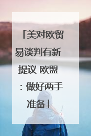 美对欧贸易谈判有新提议 欧盟：做好两手准备
