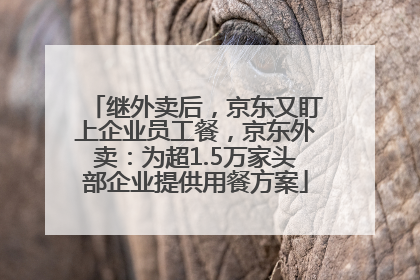 继外卖后，京东又盯上企业员工餐，京东外卖：为超1.5万家头部企业提供用餐方案