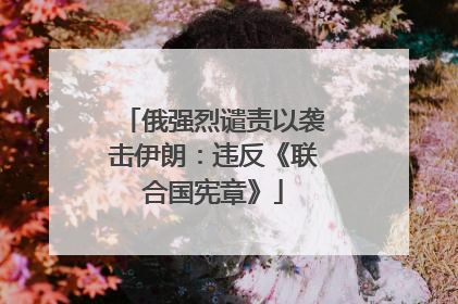 俄强烈谴责以袭击伊朗：违反《联合国宪章》