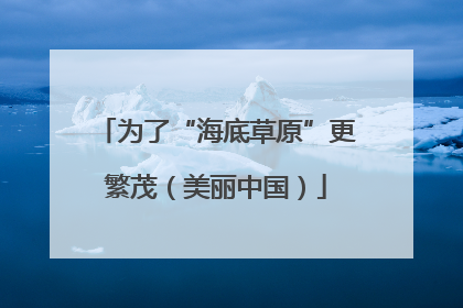 为了“海底草原”更繁茂（美丽中国）
