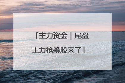 主力资金｜尾盘主力抢筹股来了