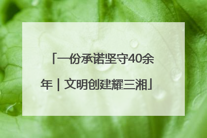 一份承诺坚守40余年｜文明创建耀三湘