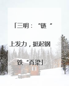 三明：“链“上发力，挺起钢铁“脊梁