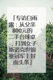 专访白雨露：从父亲800元的二手台球桌，打到女子斯诺克世锦赛冠军丨封面头条