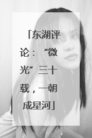 东湖评论：“微光”三十载，一朝成星河