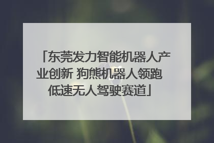 东莞发力智能机器人产业创新 狗熊机器人领跑低速无人驾驶赛道