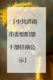 中共济南市委组织部干部任前公示