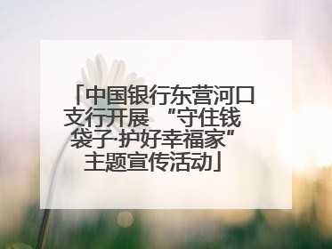 中国银行东营河口支行开展 “守住钱袋子·护好幸福家”主题宣传活动