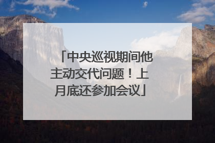 中央巡视期间他主动交代问题！上月底还参加会议