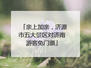 亲上加亲，济源市五大景区对济南游客免门票