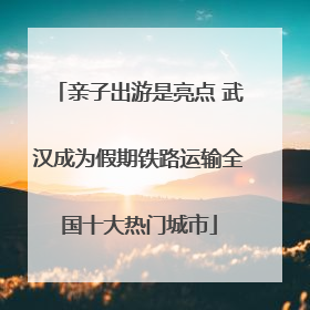 亲子出游是亮点 武汉成为假期铁路运输全国十大热门城市