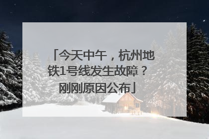 今天中午，杭州地铁1号线发生故障？刚刚原因公布