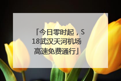 今日零时起，S18武汉天河机场高速免费通行
