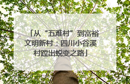从“五难村”到富裕文明新村：四川小谷溪村蹚出蜕变之路