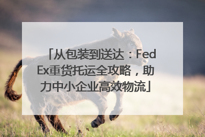 从包装到送达：FedEx重货托运全攻略，助力中小企业高效物流