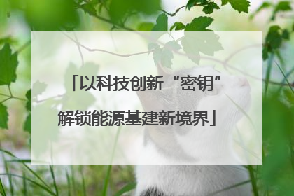 以科技创新“密钥”解锁能源基建新境界
