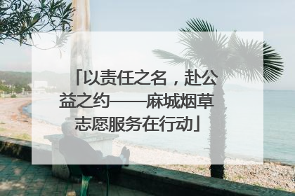 以责任之名，赴公益之约——麻城烟草志愿服务在行动
