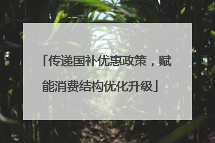 传递国补优惠政策，赋能消费结构优化升级