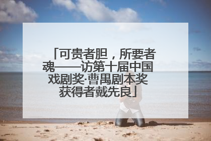 可贵者胆，所要者魂——访第十届中国戏剧奖·曹禺剧本奖获得者戴先良