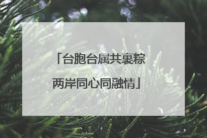 台胞台属共裹粽 两岸同心同融情