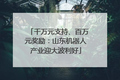 千万元支持、百万元奖励：山东机器人产业迎大波利好