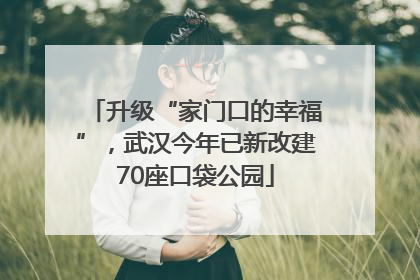升级“家门口的幸福”，武汉今年已新改建70座口袋公园