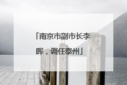 南京市副市长李晖，调任泰州