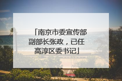 南京市委宣传部副部长张政，已任高淳区委书记