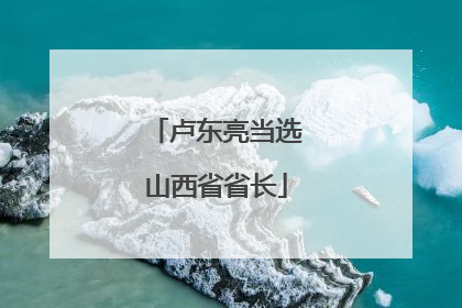 卢东亮当选山西省省长