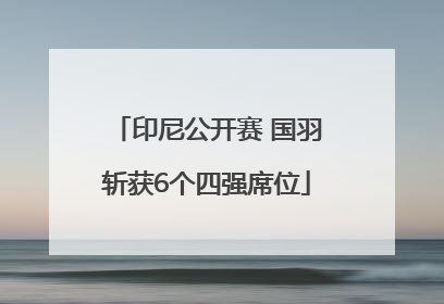 印尼公开赛 国羽斩获6个四强席位