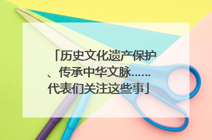历史文化遗产保护、传承中华文脉……代表们关注这些事